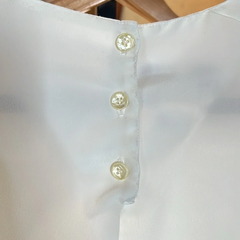 Sarah Taylor Retro Vintage Cream Top Shoulder Pads Size 14 - Picture 5 of 5